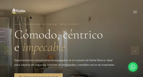Vista previa del sitio web de Bahía Suites